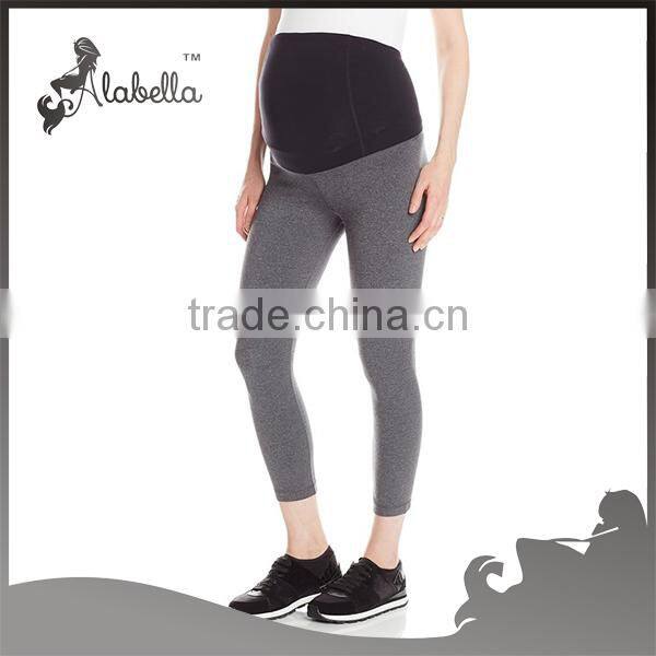 Maternity capri leggings with melange fabric for maternity clothings