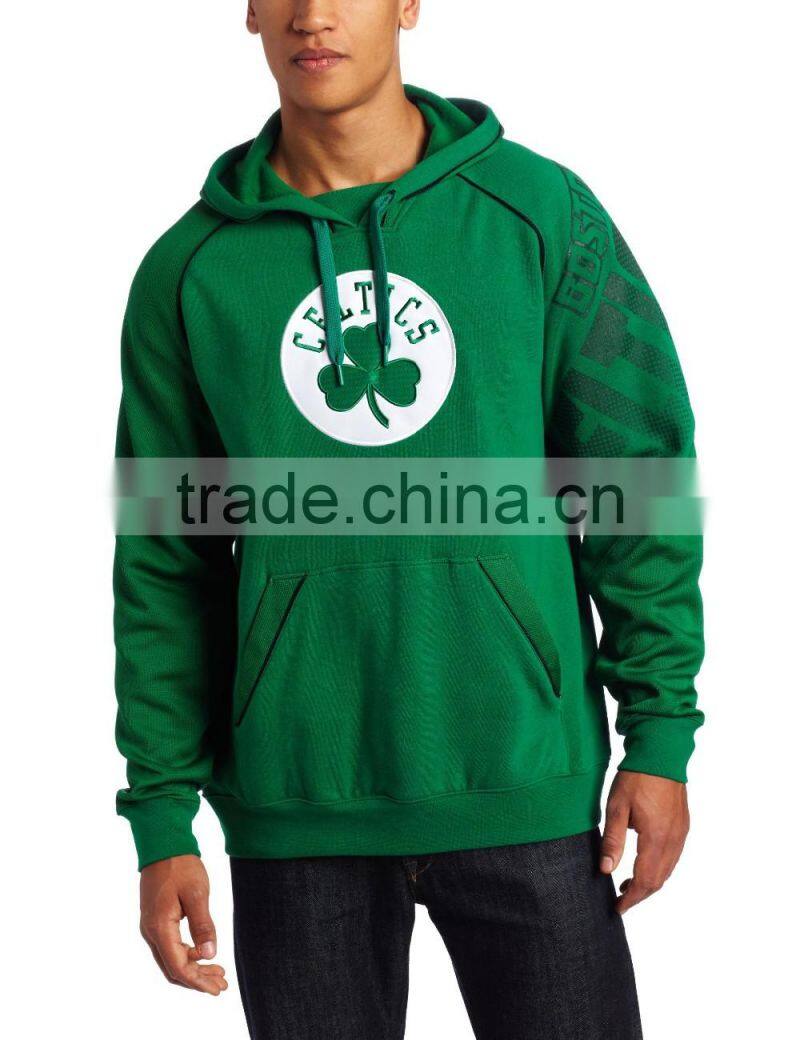 men's solid color polyester/cotton hoodies custom logo printing wholesale