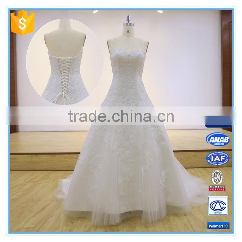 High Quality V-neck Ball Gown Beaded Bride White Wedding Dresses China
