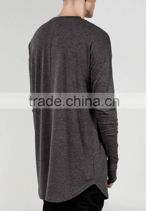 2016 summer Long sleeve t shirt Extended t shirt Sport Hip hop Oversized t shirt Streetwear Loose tee shirt