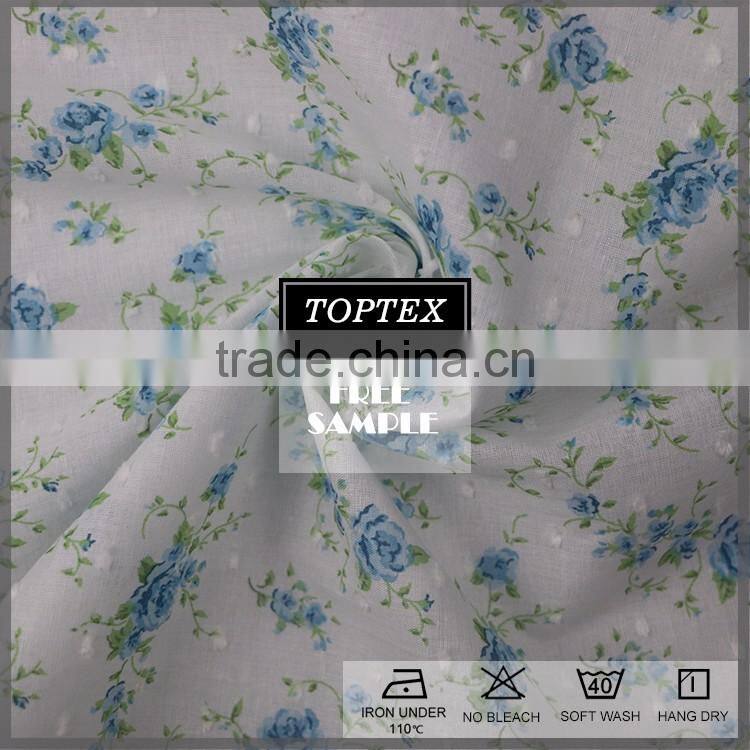 100%cotton rotary screen printed swiss dot Fabric