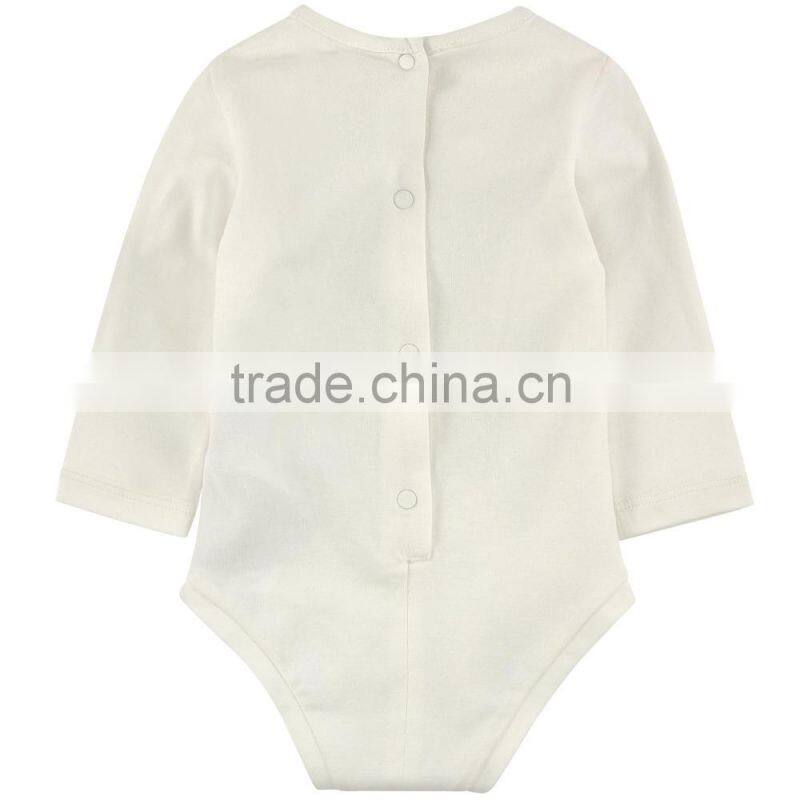 Toddler outfit white colors infant clothing 100% organic cotton nature baby winter bodysuits for boy
