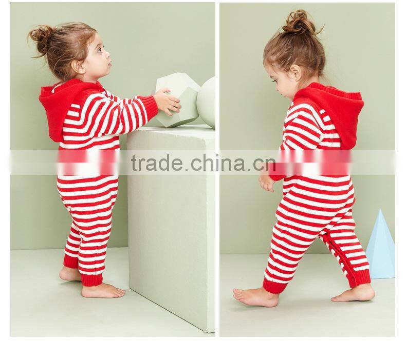 top selling baby kids warm winter fleece knitted hooded cotton romper