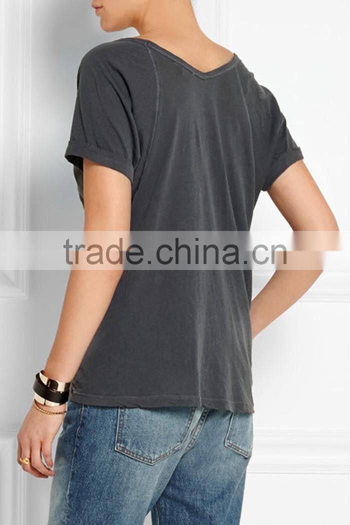 Deeply v neck blank raglan t shirt wholesale