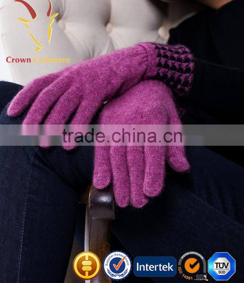 100% mongolian cashmere gloves womens cashmere knitted gloves