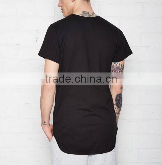 High quality custom long hem t-shirt