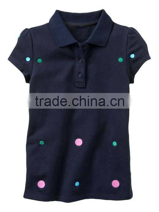 LITTLE GIRLS PLAIN POLO T SHIRT