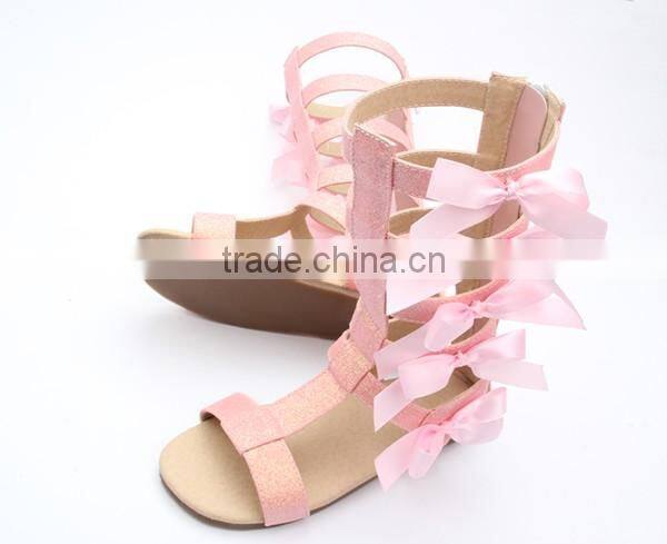 Hot selling summer roman sandal fanshion genuine leather shoes