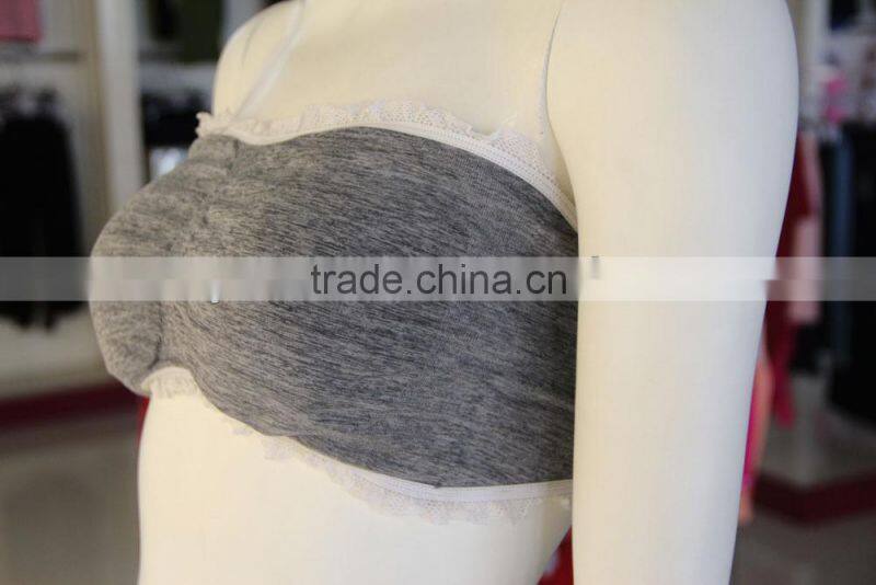 seamless knitting lady sexy strapless bra tube top