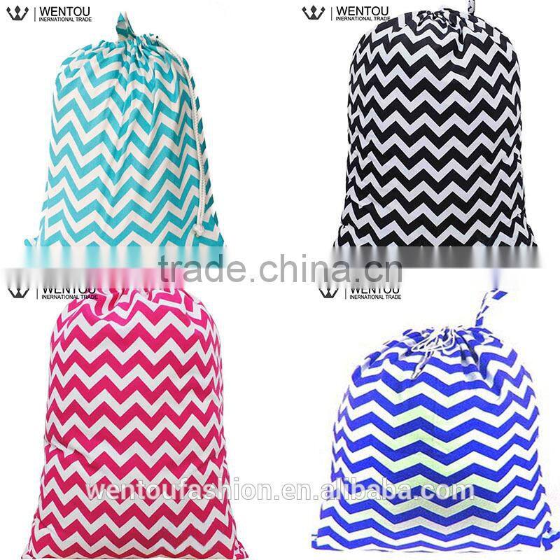 Wholesale Chevron Polka Dot Laundry Tote With Drawstring