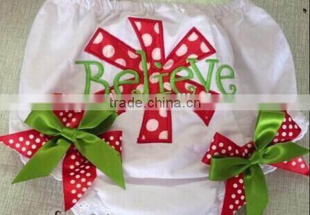 Christmas "believe" snowflake baby bloomer diaper covers free shipping