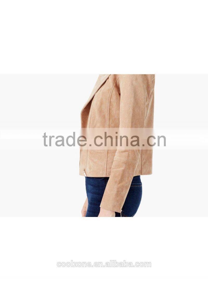 New fashion zipped fastening through front long sleeve jacket