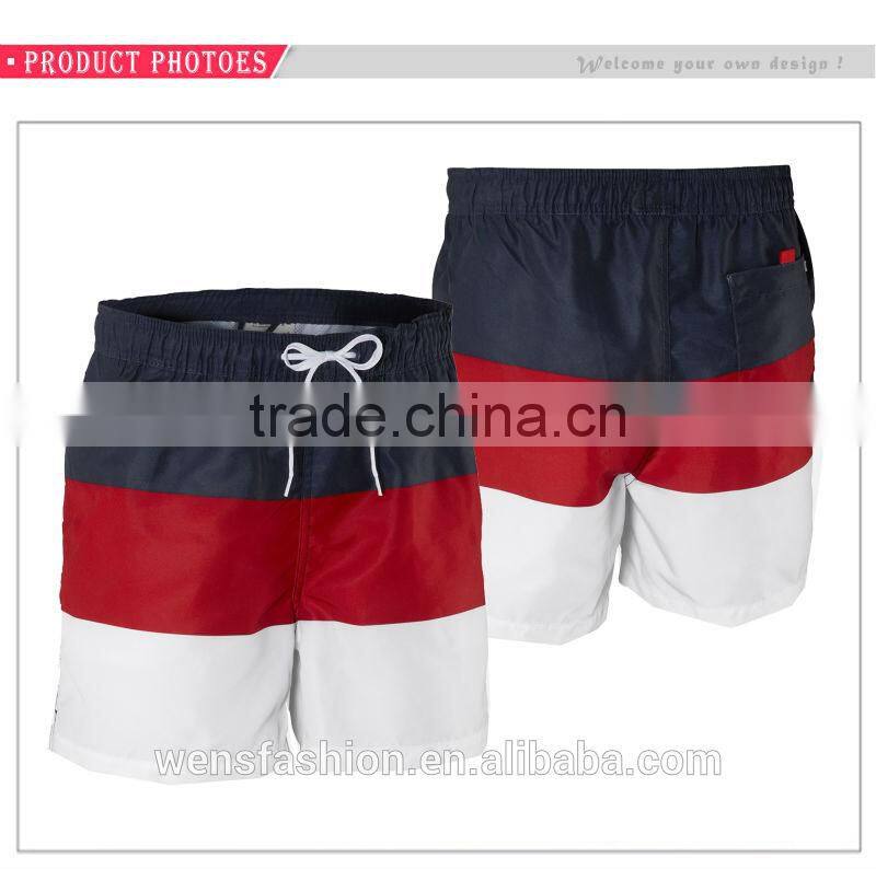 men's contrast color beach shorts new design pants for boy