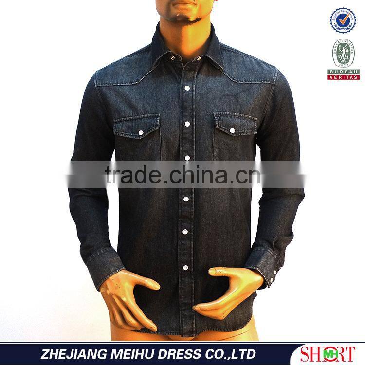 denim shirt whole sale stitching man shirt