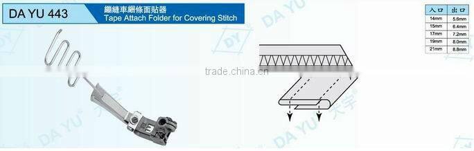 Tape attach folder for covering stitch DA YU 443