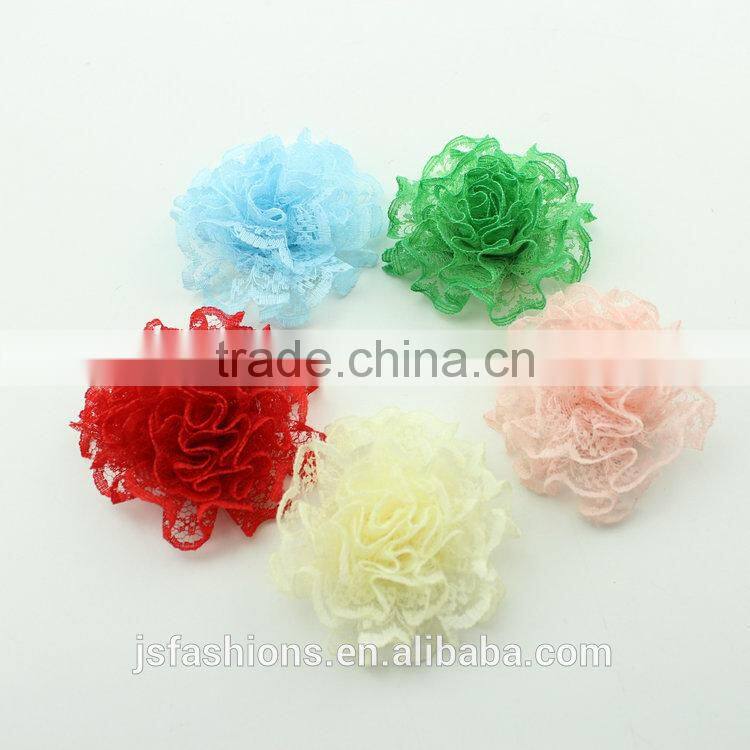 15 colors 6 cm diameter fabric floral chiffon flower accessories, hair clip, shoes and garments accessories, DIY crafts flowers