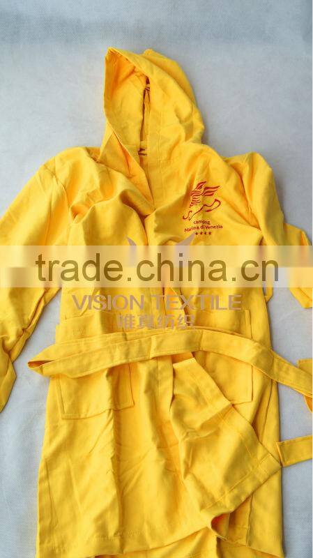 Suede Microfiber Hooded Bathrobe