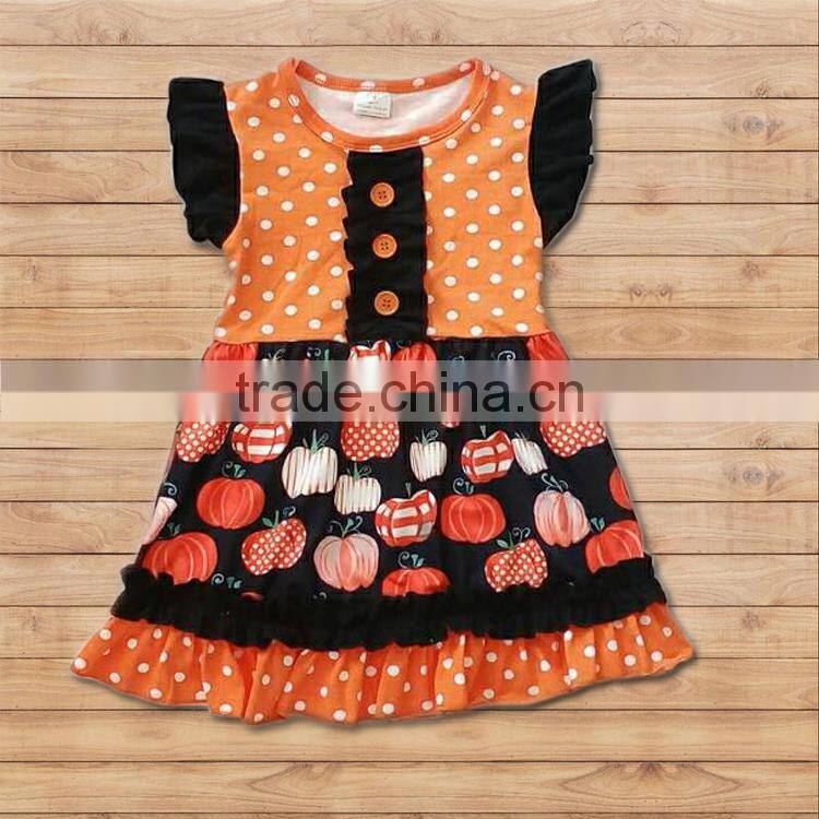 Children's summer printed with beautiful pattern of short sleeves lovely cotton wholesale skirt