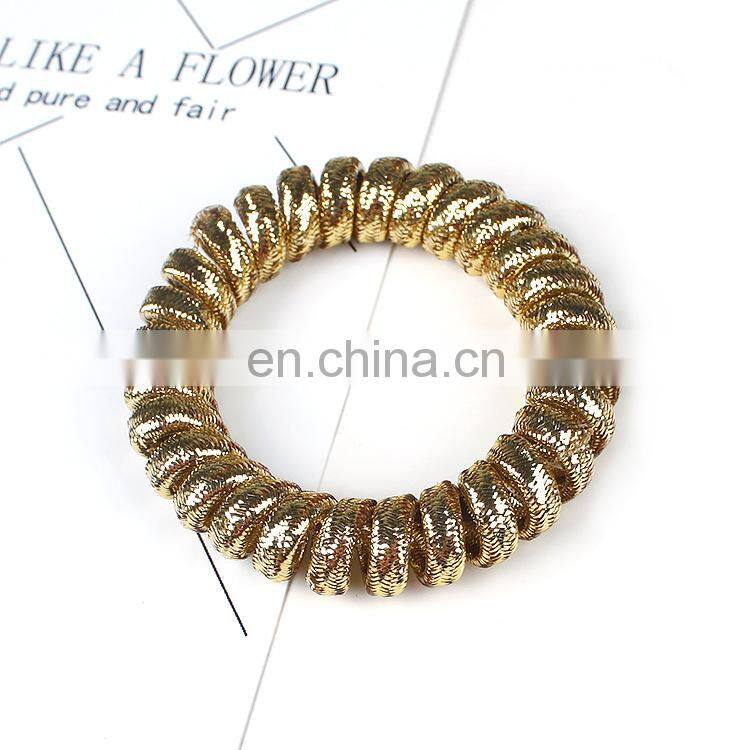 customize shiny telephone wire hair elastic bands bracelets