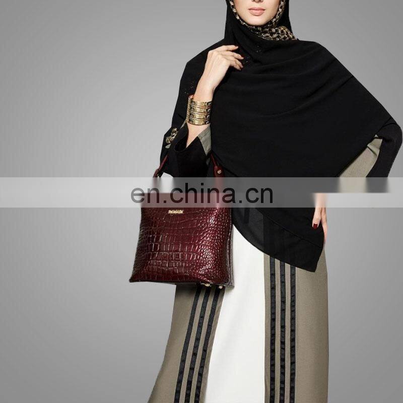 2017 Latest Casual Dubai Arab Women Design Muslim Open Front Overcoat Islamic Clothing Cardigan Latest Printing Kimono