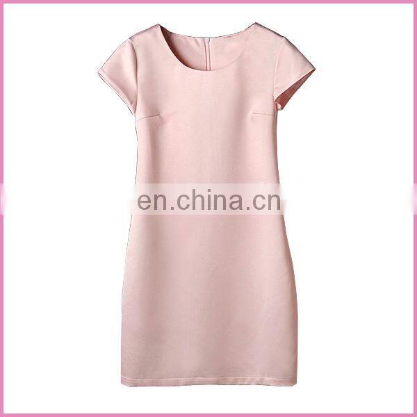 future-proof short sleeves optional color yarn dyed cotton fabric dress