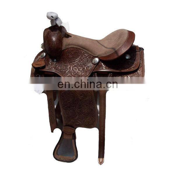 Horse leather western saddle