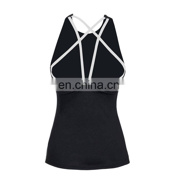 Dropshipping Girls Black Harness Sports Slimming Tank Top Factory