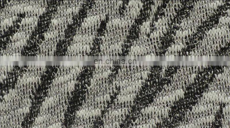 Knitted silver fabric with zebra made in china
