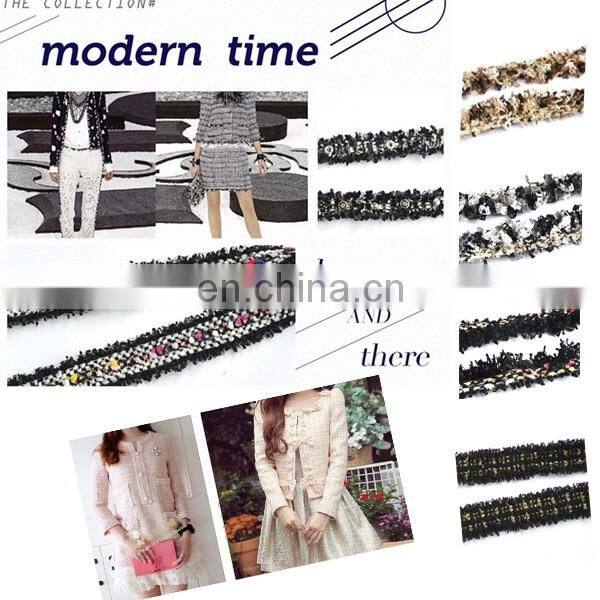 black fashion trim fringe for curtain