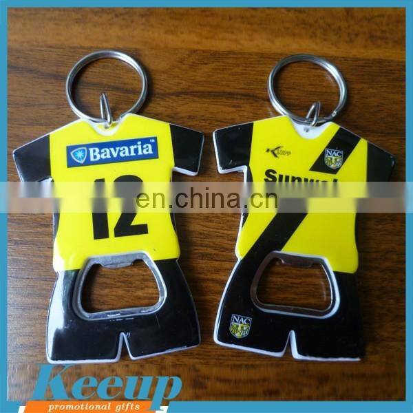 2016 hot sale Custom logo printed plastic Sport T shirt bottle opener