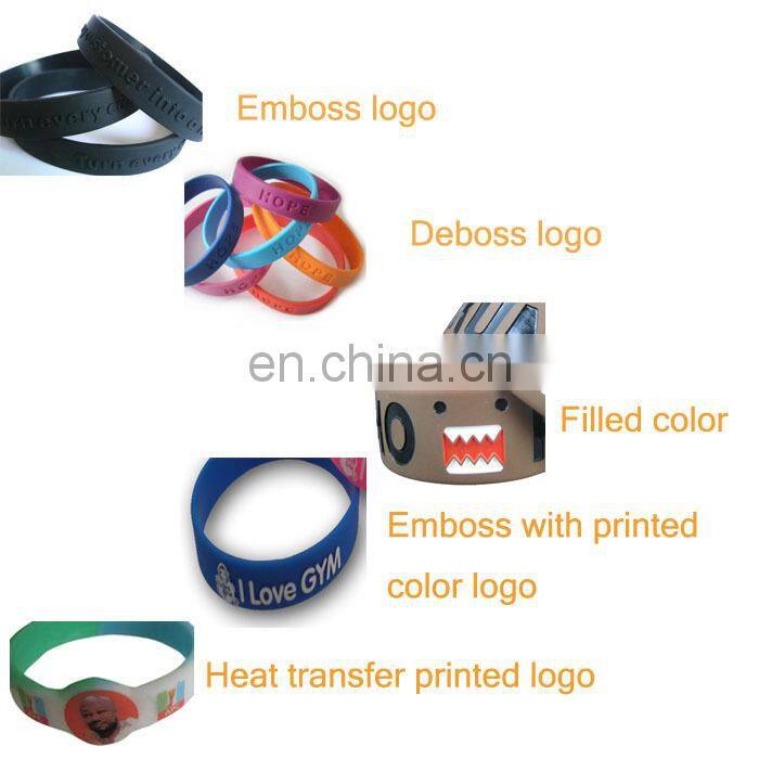 Custom engraved metal silicone bracelet with stainless steel plate