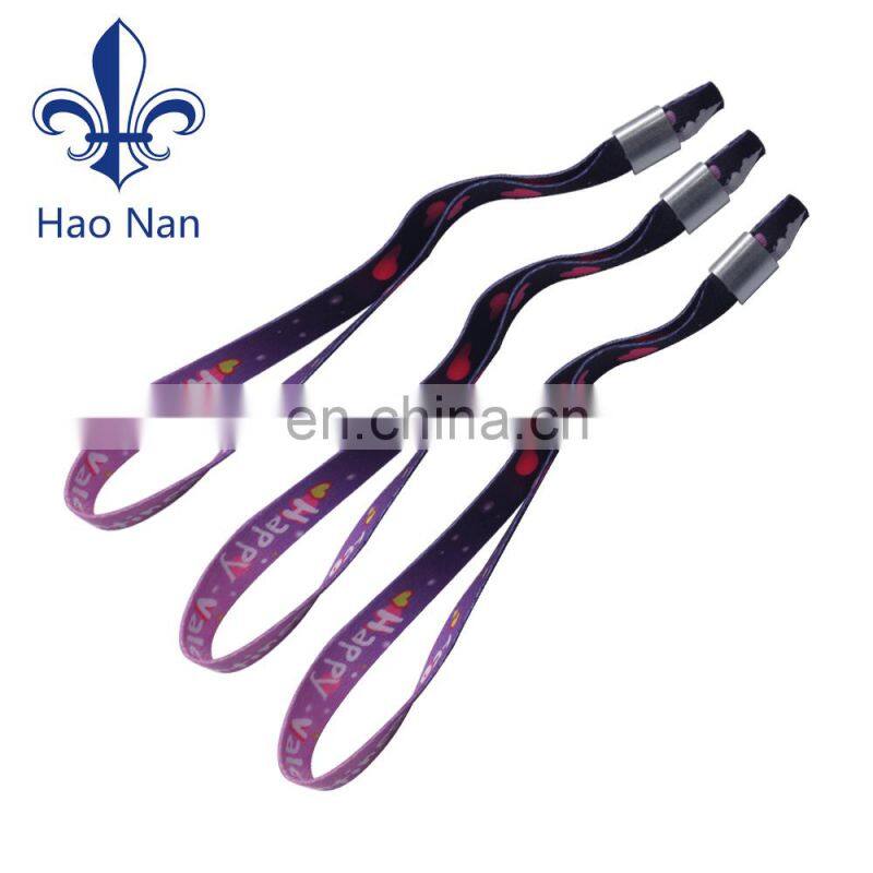 Custom logo one time use security sublimation wristband for wholesale