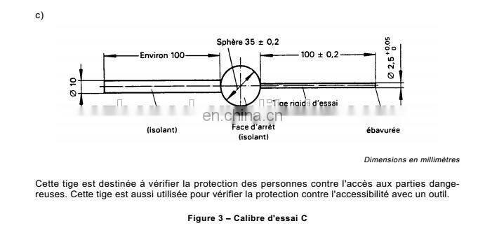 iec60335-1 handled short test pin probe