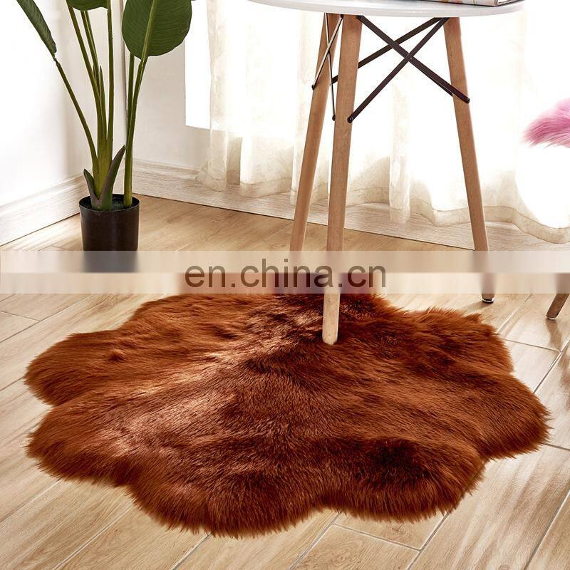 new design home carpet microfiber synthetic sheepskin faux fur rug