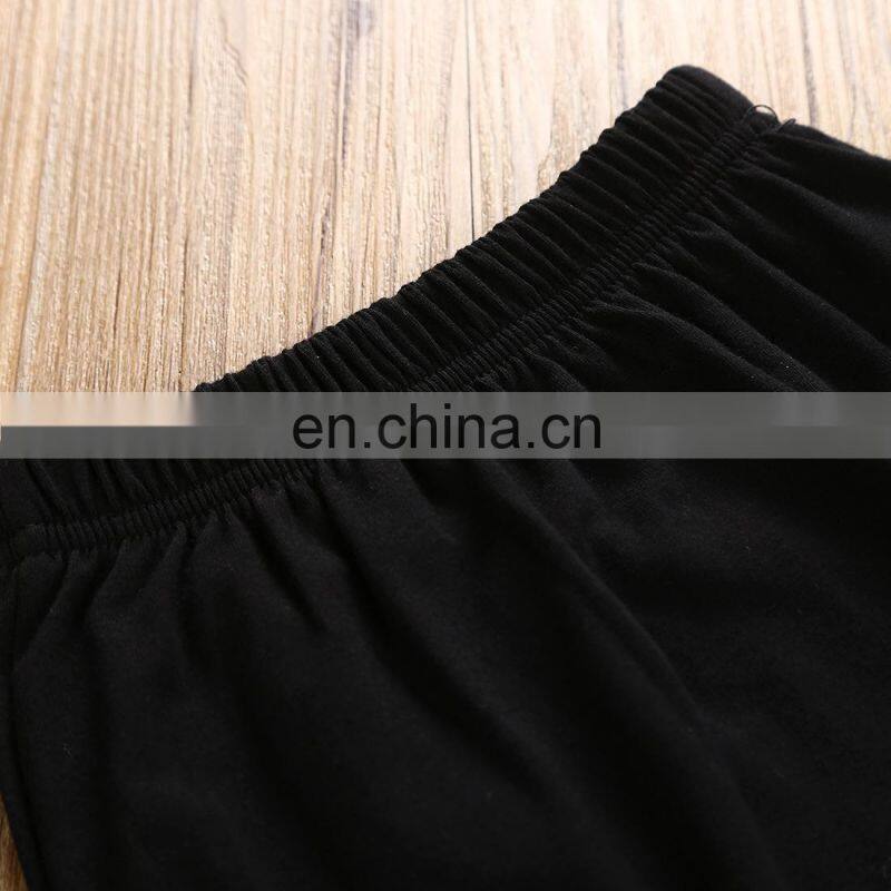 New Fashion Wholesale Baby Sets Camouflage Short T Shirt And Black Pants Kids Girl Boy Outfits
