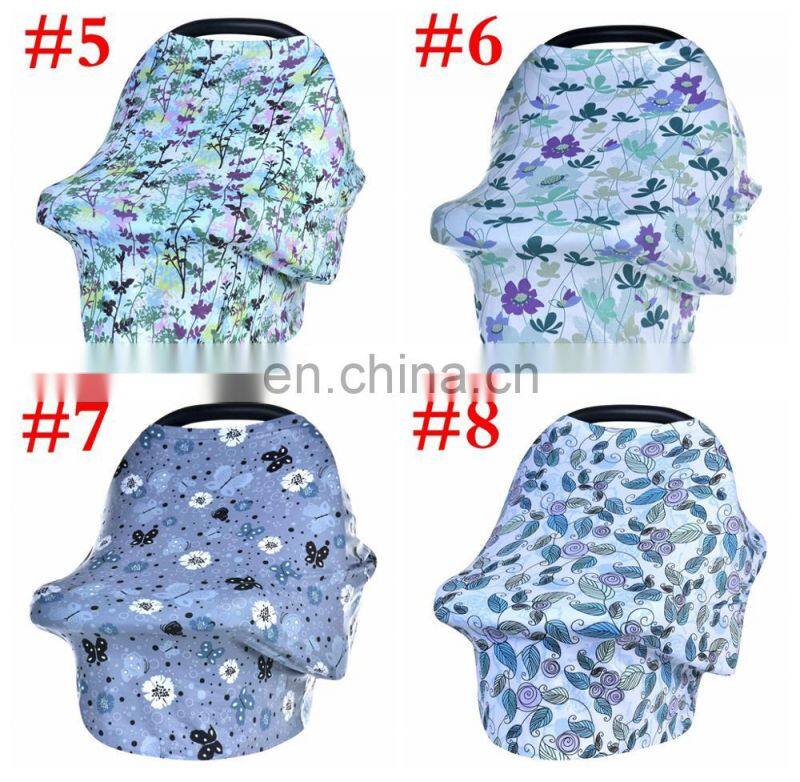 Hot selling printed shopping cart car seat canopy multi use breastfeeding cover up stroller car seat baby nursing cover