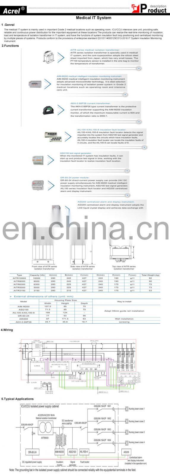 Acrel 300286 AIM-M100 Medical isolation monitoring device for Hospital Isolated Power System