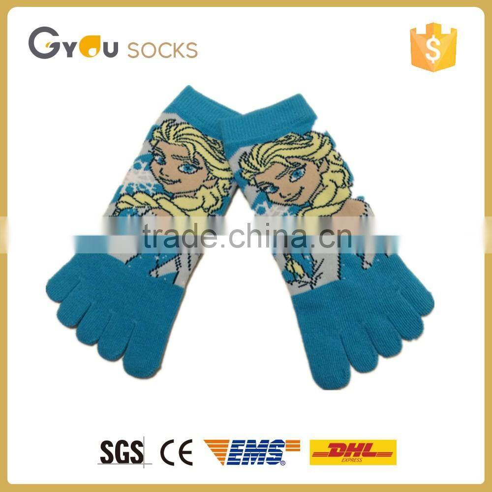 The Frozen Elsa cartoon pattern Five-toe women socks2016