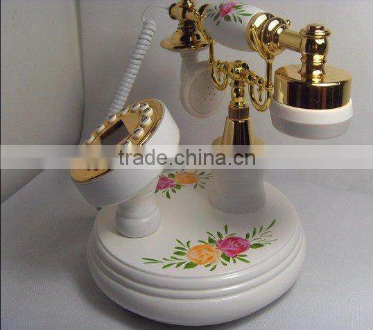 corded desk antique wooden telephone