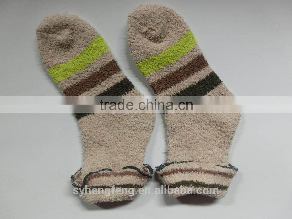 Winter long printed cotton velvet room socks