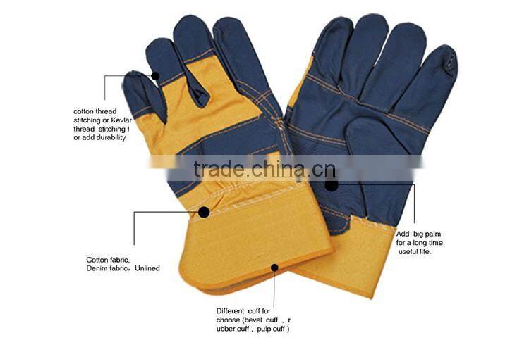 10.5" cowhide furniture leather working gloves manufacture made in china LG029