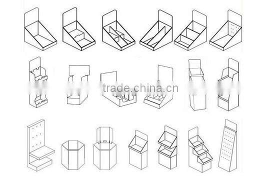 Recyclable raw material hot sale cardboard fishing rod display rack