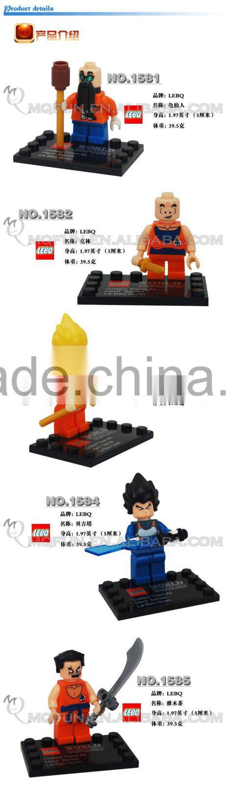 Mini Qute LEBQ 8pcs/set Anime cartoon model dragon ball goku boys building block action figures educational toy NO.1581-1587