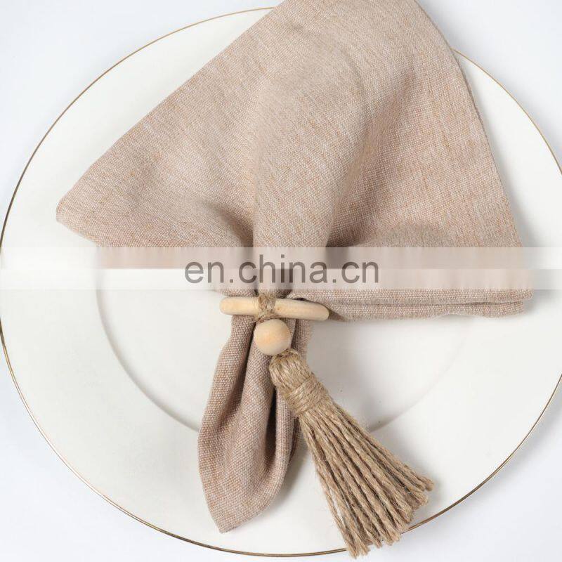 Party Tableware & Decorations Decorative Macrame Napkin Ring Handmade Wood Table Napkin Rings