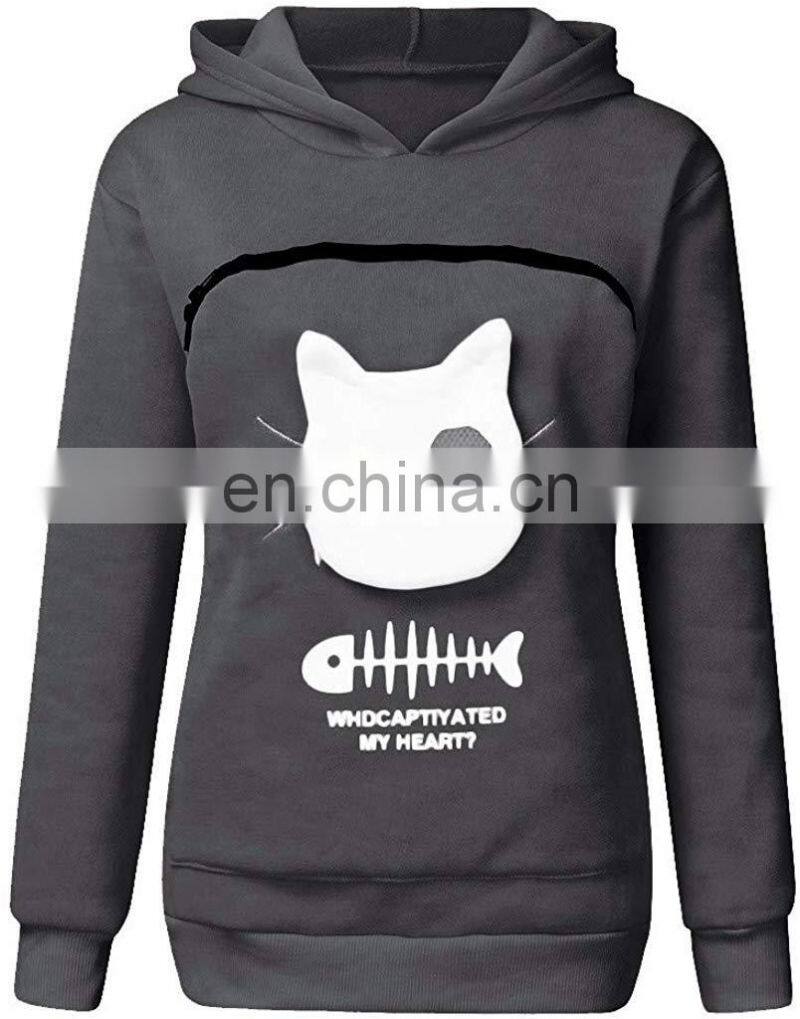 2020 New Design Creative Cat Lovers Hoodie Kangaroo Dog Pet Pullover Cuddle Pouch Women Hooy Sweatshirt Pocket Animal Ear Hooded