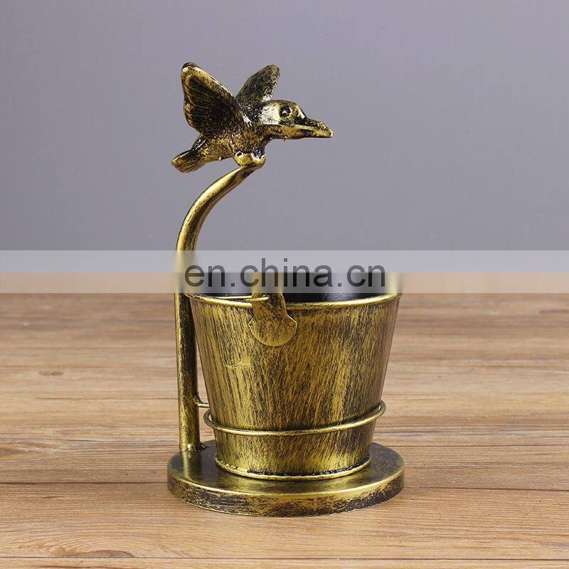 Retro creative Faucet Bird Deer Head Figurine Ashtray Vintage Handicraft for Home Bar Decoration Accessories Photography Props