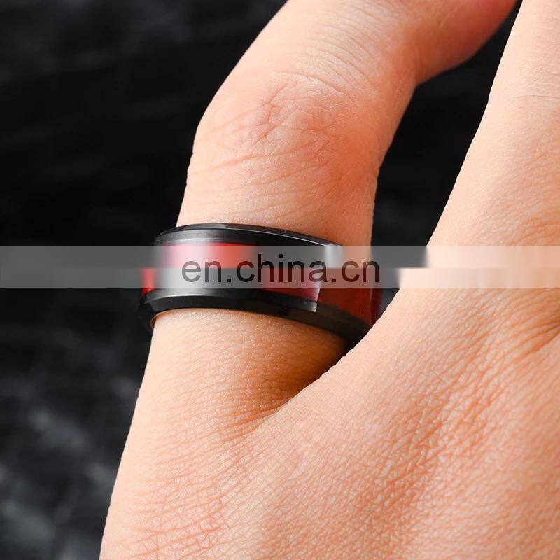 Fashion Colorful Shells Pattern Stainless Steel Couple Ring for Men Women Simple Titanium Steel Ring Wedding Party Jewelry Gifts