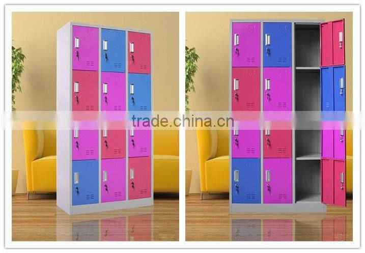 Hot Sale Micture Color 12 Door Public Place Metal Hot Lockers In UK