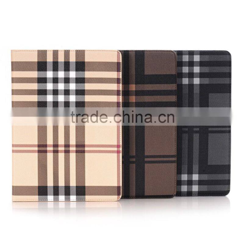 Book Style Design grid Leather Tablet Case with Pu Card Slot Case For iPad Pro9.7