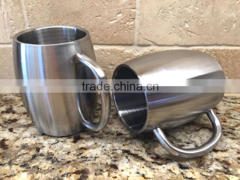 14oz Hot coffee Mug Passed FDA, CA65 Double Wall 304 Stainless Steel Beer Mug, Coffee Mug